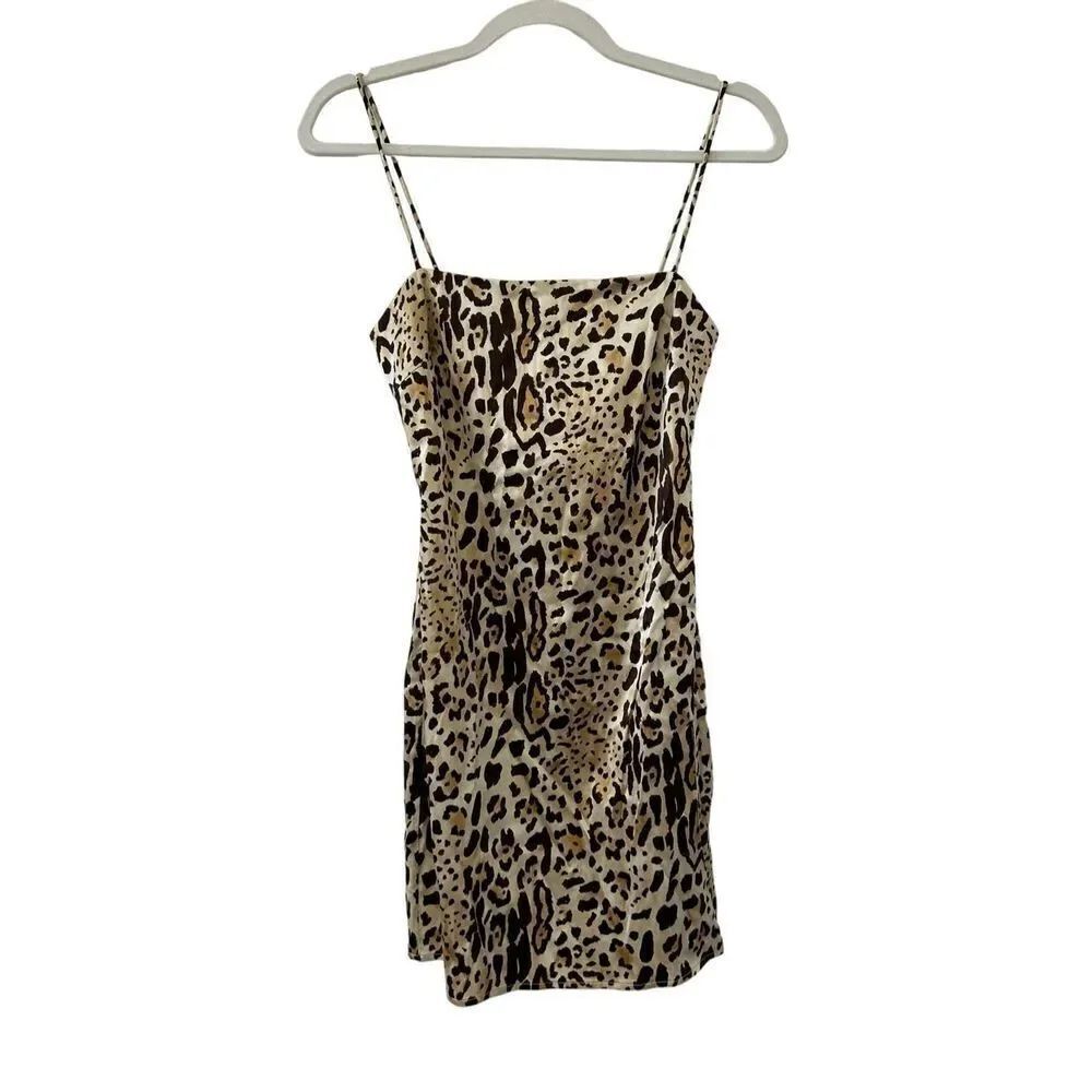Anine Bing Valentine Mini Dress Cheetah Animal Print Size XS